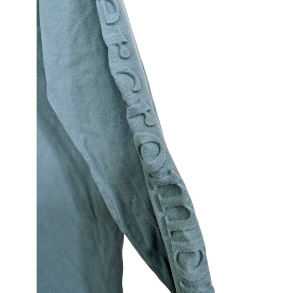 Abercrombie Fitch Soft AF Mens Top Med Olive Green Embossed Logo Long Sleeve - Picture 3 of 7